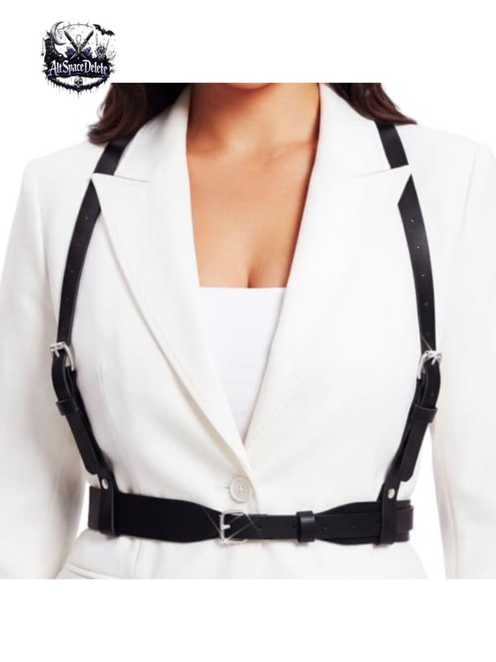 Plus Size Faux Leather Harness Belt Goth High Waist Body Harness